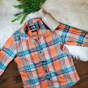 The North Face Orange Plaid Shirt | sz Medium